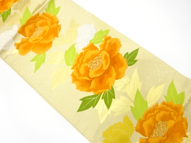 アンティーク　牡丹模様織り出し袋帯（材料）